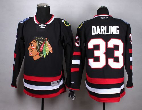 Blackhawks #33 Scott Darling Black Stitched NHL Jersey
